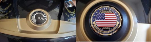 Factory emblem on Anniversary Edition and USAF replacement.jpg