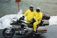 Julie & I in the snow on the bike .jpg Julie & I in the snow on the bike .jpg