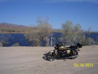 3-2012 Triumph Bonneville, Pahranagat Lake-16 Mar 2013.jpg