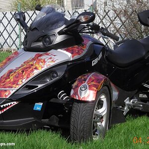 Hot Black Flame Transparent- Transparent film will only work on light colored machines. This allows the color of the bike to show under the image. Thi