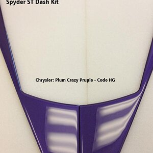 Plum Crazy Purple ST close up view.  We can paint your dash kit to match your Spyder color.  Email: pete@powersportswraps.com