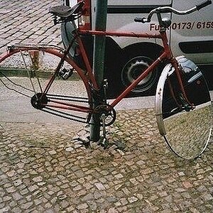 Bike with glass wheels