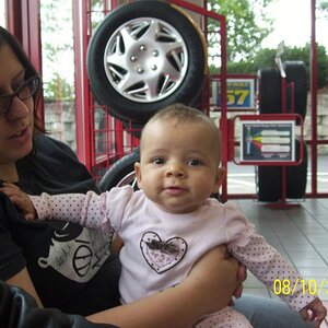 Granddaughter Elysia wants to talk, and not to her mommy.
