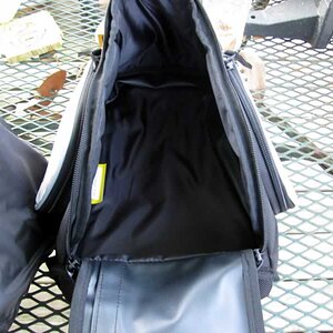 View of open bag