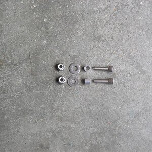 Bolts, spaces, washers and nuts used for helmet locks