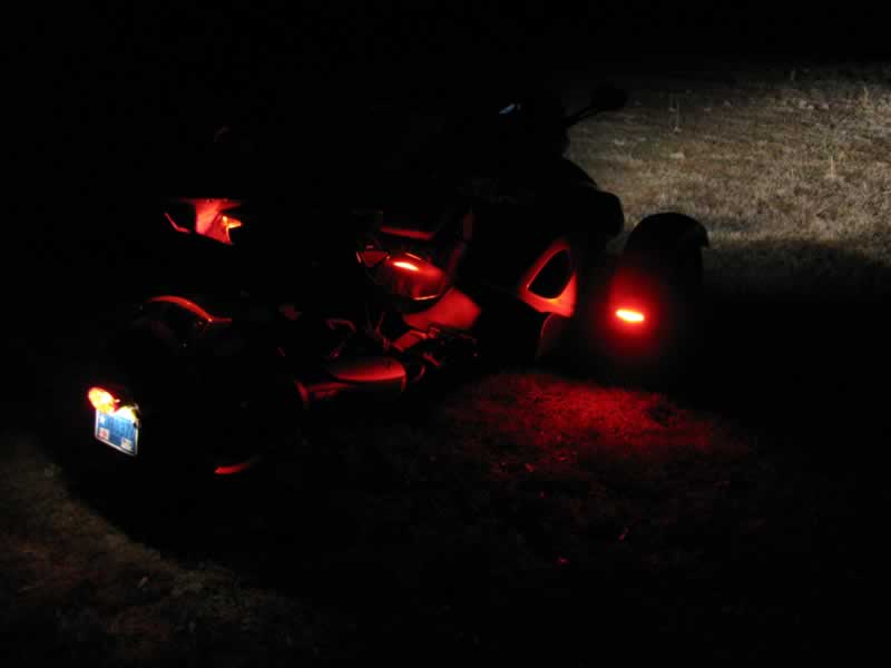 3/4 right hand view of Spyder at night