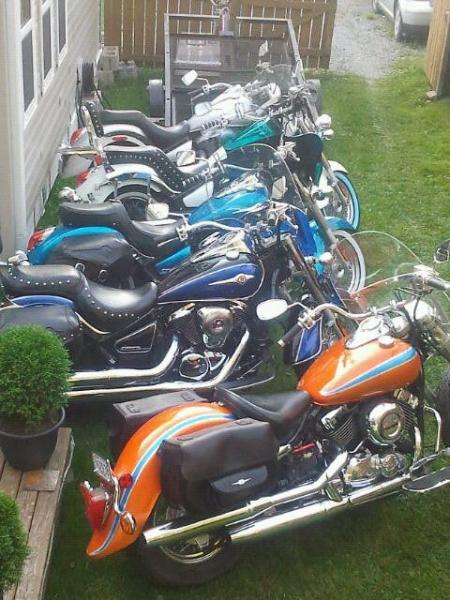5 bikes of 2012. This was what our yard looked like in the summer of 2012. Only 2 of these are still with us today. One of which is a show bike & the 