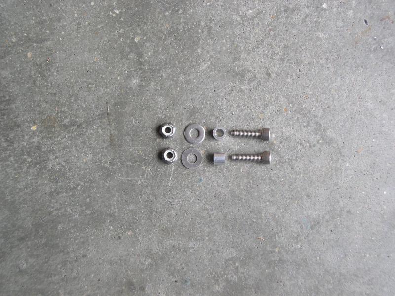Bolts, spaces, washers and nuts used for helmet locks