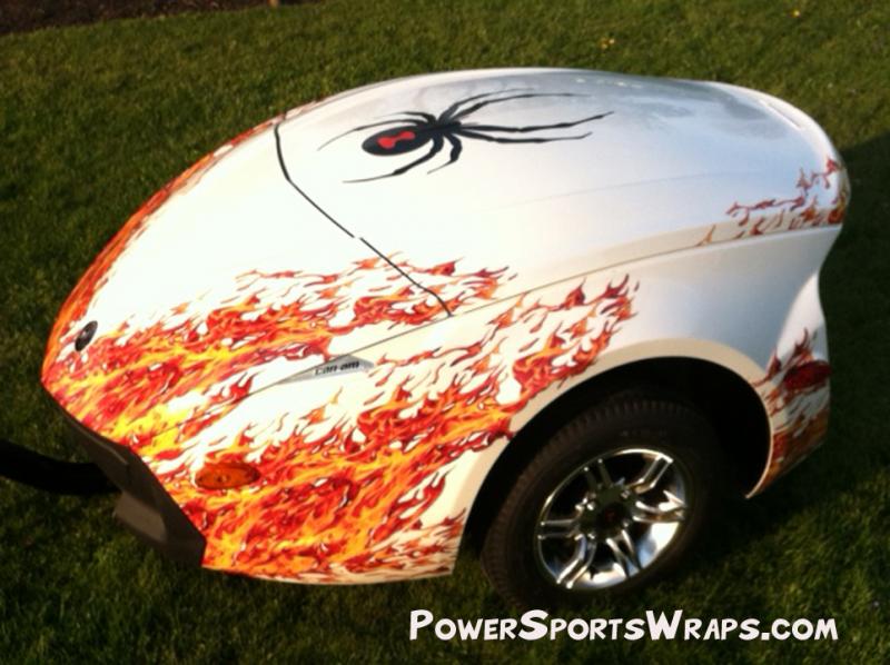 Fastfrasers RT 622 trailer with matching flames just like his bike.  I'm excited to see the combo together.