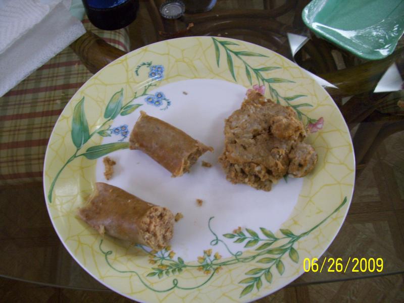 Jennifer's boudin and sausage sandwich.