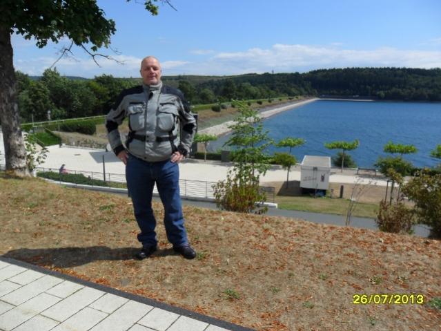 Me alongside the Sorpe Dam
