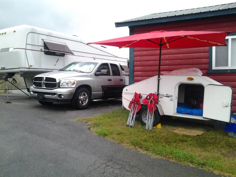 Our camp-site at Lamonts, in front of his wifes sewing cabin