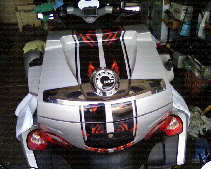 Rear trunk with the flame stripes.. Tom you have a 1 of a kind RT that's for sure...