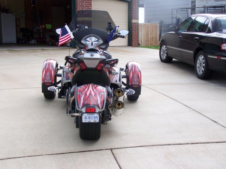 Rear View note the Rumbling Pride flag holders