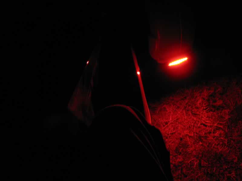 Ryders view of right front light from saddle