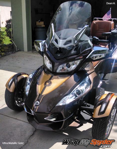 SergeB graphics kit using  Ultra Metallic  Gold with optional fenders and saddle bag stripes.