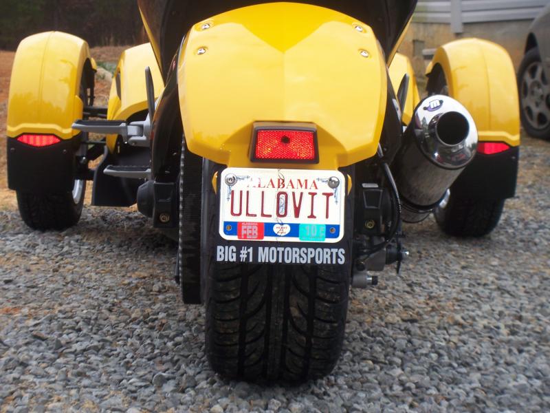 spyder lincense plate