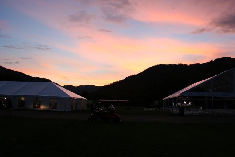 Sunset in the valley at the end of the event.