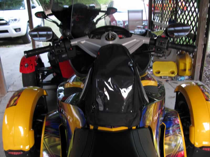 View from rear of bag on Spyder